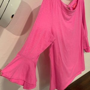 Vibrant Pink, Lilly Pulitzer Flutter Sleeve Top